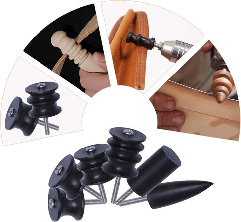 10Pcs Black Ebony Wood Leather Burnisher Pointed Tip, Leather Slicker Burnishing Tool for Compatible with Rotary Dremel Tools (Black) in Saudi Arabia