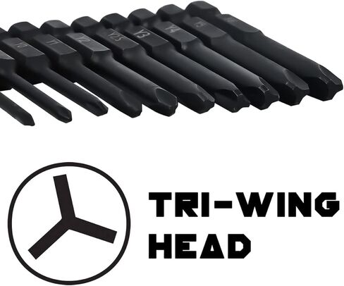 اول تولز مجموعة لقم ثلاثية الجناح (10 قطع - رؤوس مغناطيسية طويلة 2.3 انش) مقاسات رؤوس مفك البراغي ثلاثية الأجنحة التالية: Y000، Y00، Y0، Y1، Y2، Y2.5، Y3، Y4، Y5، Y6 in Kuwait