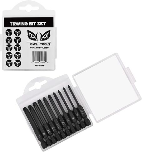 اول تولز مجموعة لقم ثلاثية الجناح (10 قطع - رؤوس مغناطيسية طويلة 2.3 انش) مقاسات رؤوس مفك البراغي ثلاثية الأجنحة التالية: Y000، Y00، Y0، Y1، Y2، Y2.5، Y3، Y4، Y5، Y6 in Kuwait