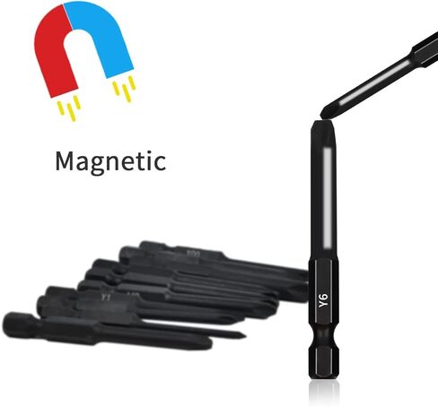 اول تولز مجموعة لقم ثلاثية الجناح (10 قطع - رؤوس مغناطيسية طويلة 2.3 انش) مقاسات رؤوس مفك البراغي ثلاثية الأجنحة التالية: Y000، Y00، Y0، Y1، Y2، Y2.5، Y3، Y4، Y5، Y6 in Kuwait