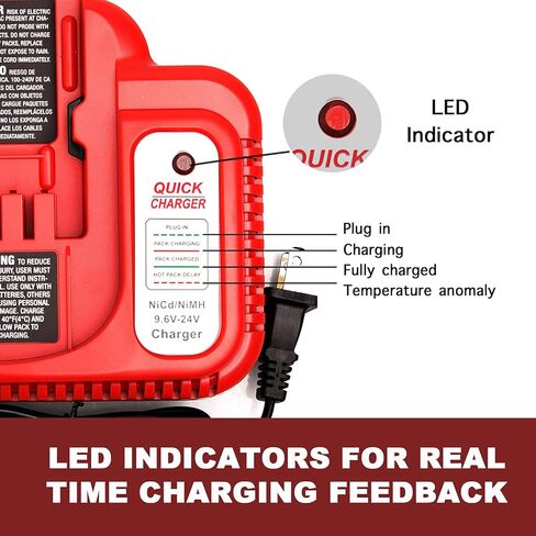 Lilocaja BDFC240 9.6V-24V Multi-Volt Battery Charger, Compatible with Black and Decker 9.6V 12V 14.4V 18V 24V NiCad & NiMh Battery(NOT FIT Lithium Battery) in Kuwait