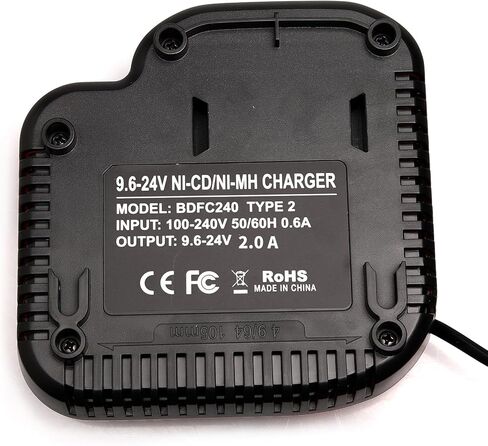 Lilocaja BDFC240 9.6V-24V Multi-Volt Battery Charger, Compatible with Black and Decker 9.6V 12V 14.4V 18V 24V NiCad & NiMh Battery(NOT FIT Lithium Battery) in Kuwait