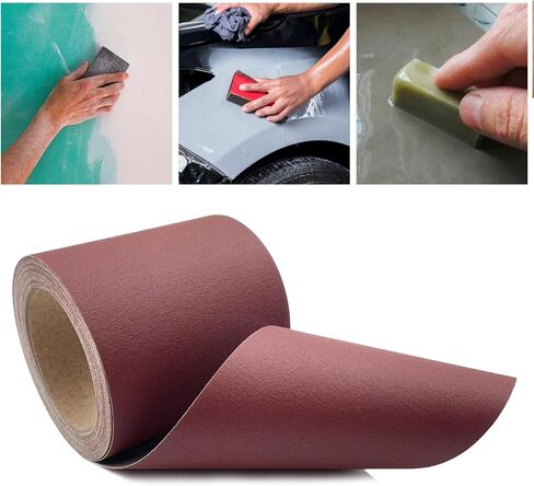 80 Grit Sandpaper Roll 4.5'' Wide 10Yard (= 71Pcs 1/4 Sheet Sandpaper) Abrasive Emery Cloth Sand Paper Roll for Dry Wet Sanding Polishing Wood Metal Glass Automotive Furniture PVC Primers (80 Grit) in Saudi Arabia