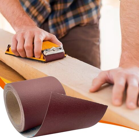 80 Grit Sandpaper Roll 4.5'' Wide 10Yard (= 71Pcs 1/4 Sheet Sandpaper) Abrasive Emery Cloth Sand Paper Roll for Dry Wet Sanding Polishing Wood Metal Glass Automotive Furniture PVC Primers (80 Grit) in Saudi Arabia