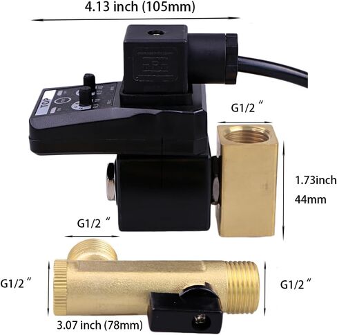 szzijia 1/2" AC 110V Automatic Timed Water Tank 2-way Direct-acting Drain Valve US Plug in Saudi Arabia