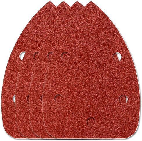 HIFROM 65pcs 140mm Hook and Loop Mouse Sandpaper, 5 Hole 400 Grits Assorted Sand Paper- Aluminum Oxide Hook & Loop Random Orbital Sander Sandpaper in Saudi Arabia