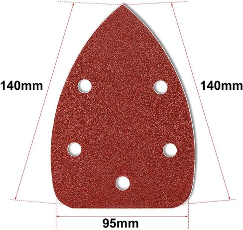 HIFROM 65pcs 140mm Hook and Loop Mouse Sandpaper, 5 Hole 400 Grits Assorted Sand Paper- Aluminum Oxide Hook & Loop Random Orbital Sander Sandpaper in Saudi Arabia