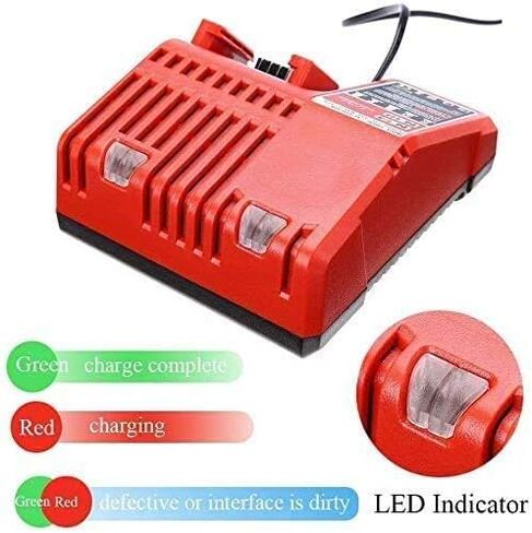 maki Lithium-ion Battery Charger Multi Voltage Charger Replacement for Milwaukee M18 14.4V-18V 48-11-1850 48-11-1840 48-11-1815 48-11-1828 in Saudi Arabia