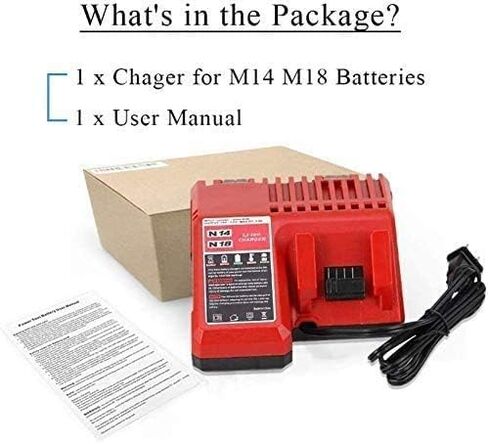maki Lithium-ion Battery Charger Multi Voltage Charger Replacement for Milwaukee M18 14.4V-18V 48-11-1850 48-11-1840 48-11-1815 48-11-1828 in Saudi Arabia