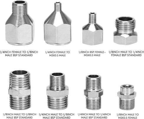 Airbrush Adapter Set, 8Pcs 1/8" 1/4" M5 Quick Release Conversion Kit in Kuwait