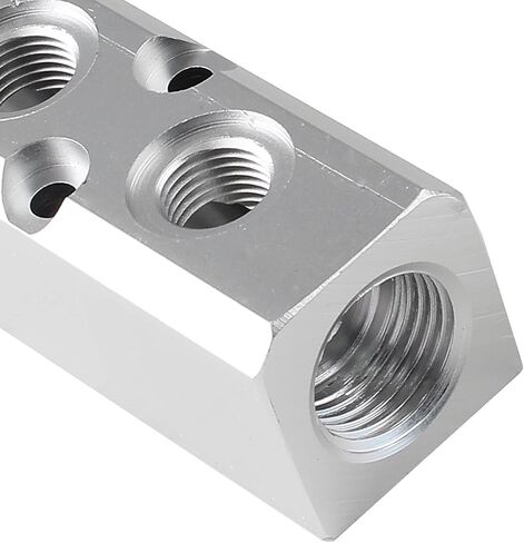 3 Way Pneumatic Manifold Air Distribution Block, Compressed Air Manifold Pneumatic Block, Air Coupler Fast Connector, Silver in Saudi Arabia