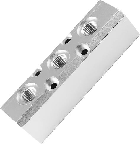 3 Way Pneumatic Manifold Air Distribution Block, Compressed Air Manifold Pneumatic Block, Air Coupler Fast Connector, Silver in Saudi Arabia