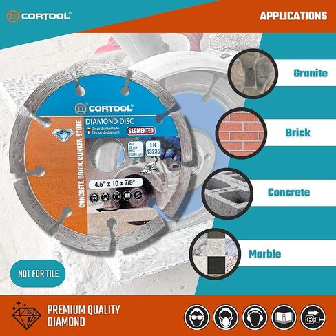 شفرة ماسية من كورتول مقاس 4-1/2 بوصة، شفرات منشار ماسية خبيرة في الحجر لطاحونة الزاوية ومنشار دائري، شفرة حجرية مقاس 4.5 بوصة لقطع طوب البناء الجرانيت الخرساني in Kuwait