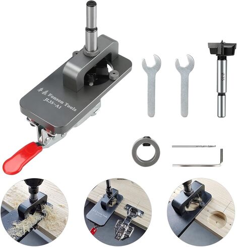 KKUYT 35 مم مفصلات مخفية، مفصلات قفل دقيقة، ثقب دليل الثقب، أداة النجارة لتركيب مفصلات خزائن الأبواب in Kuwait