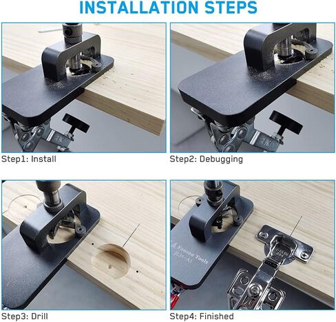 KKUYT 35 مم مفصلات مخفية، مفصلات قفل دقيقة، ثقب دليل الثقب، أداة النجارة لتركيب مفصلات خزائن الأبواب in Kuwait