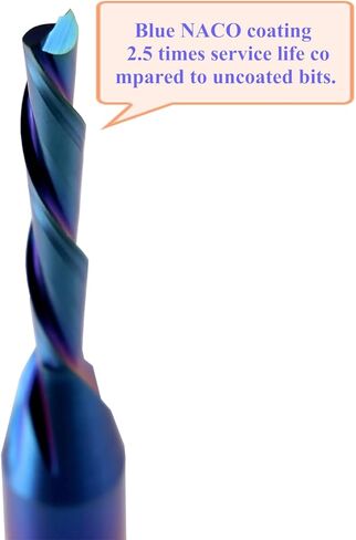 Spiral Router Bits with Down Cut 1/8 inch Cutting, 1/4 inch Shank CNC Bits Solid Carbide End Mill for Wood Cut, 2D & 3D Carving Size : 1/8''x4/5''x1/4''x2 1/2 XUANFENG SF266, Blue in Kuwait