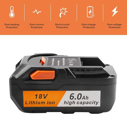 ARyee 18V 6000mAh Battery Replacement Compatible with RIDGID 18V Drill R840087 R840083 R840086 R840085 R840084 AC840085 AC840086 AC840087P AC840089 Tools Lithium Ion Battery in Saudi Arabia