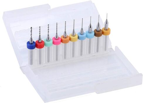 0.3mm-1.2mm Carbide CNC Drill Bits,10Pcs Engraving Micro Set Tip Spiral Flute PCB Rotary Tool Jewelry Print Circuit Board in Saudi Arabia