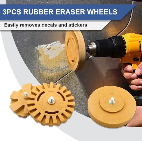 عجلة ممحاة، عجلة ممحاة لإزالة الملصقات، مجموعة أدوات إزالة شريط مطاطي مقاس 14 قطعة مقاس 4 بوصات، عجلة ممحاة مطاطية، وسادة تلميع إسفنجية، وسادة تلميع ووسادة دعم، مزيل لاصق in Kuwait