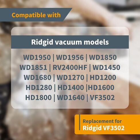 أكياس فلتر POWERTEC 75002 (2PK) للمكنسة الكهربائية الرطبة والجافة Ridgid VF3502 سعة 12-16 جالون in Kuwait