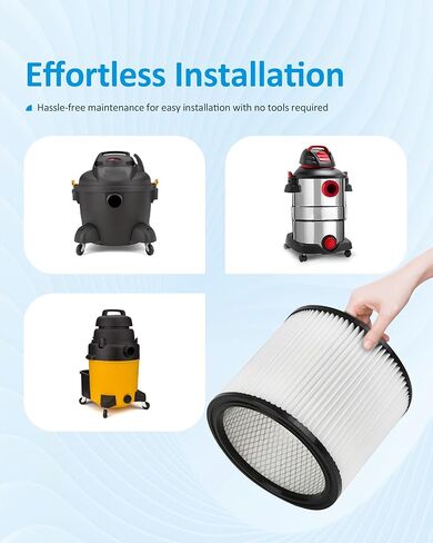 فلاتر خرطوشة مكونة من عبوتين تحل محل 90304، و90350، و9030400، و9030462 - متوافقة مع المكانس الكهربائية الرطبة/الجافة من Shop-Vac، وتناسب معظم 5 جالون فما فوق in Kuwait