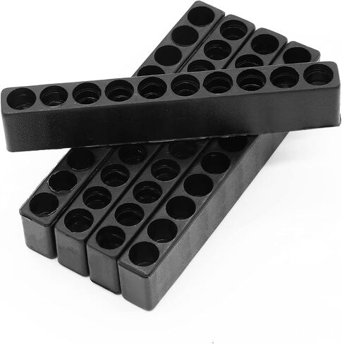 6 Pcs 10 Holes Hex Shank Screwdriver Bit Holder, Plastic Hex Bit Holder Organizer Storage Case, Red in Saudi Arabia