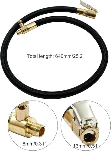 انبوب تمديد لنفخ الاطارات لمضخة الاطارات مع موصل نفخ سريع ووظيفة تفريغ الهواء in Kuwait