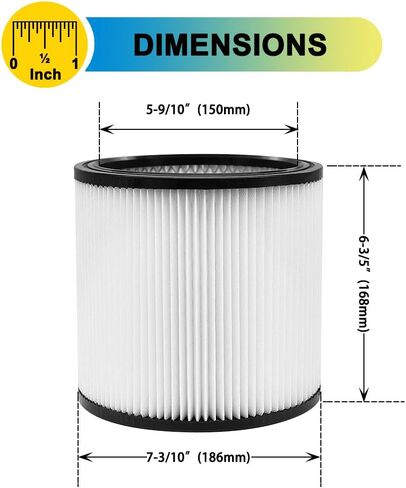 SpaceTent 1 PACK 90304 Shop Vac Filter + 2 PACK 90585 Foam Sleeve Filters + 3 PACK 90107 Paper Disc Filters، لمعظم المحلات Vac الرطبة / الجافة 5 جالون وما فوق، استبدال الأجزاء # 9030400، 9058500، 9010700 in Kuwait