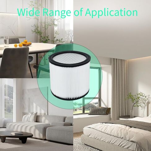 فلتر بديل 90304 متوافق مع مرشحات Shop-Vac 90304 90333 90350 90585، مكنسة كهربائية رطبة/جافة سعة 5 جالون، غطاءان و4 مرشحات ذات أكمام رغوية in Kuwait
