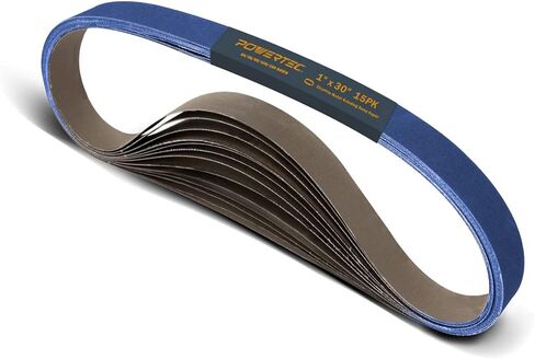 POWERTEC 41300-1Z 1 x 30-Inch Zirconia Sanding Belts, Assorted 3 Each of 24/36/ 60/100/ 120 Grits, 15 PK in Saudi Arabia