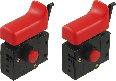 LDEXIN 2pcs FA2-6/1BEK Lock on Trigger Switch Electric Hand Drill Speed Control Push Button Switch Power Tool Replacement Parts AC 250V 6A 5E4 Red in Saudi Arabia