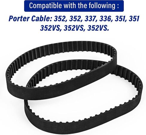 Sander Toothed Drive Belt Compatible With 848530 Porter Cable Fits 351/352 336/337 Variable speed Belt Sanders - 2Pack in Kuwait