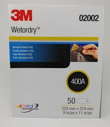 3M ورقة جلخ رطبة 413Q، 02002، 9 × 11 بوصة، 400A، 50 ورقة لكل صندوق in Saudi Arabia