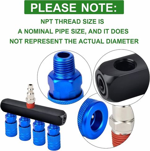 TAISHER 3-Way Straight Air Manifold 4 Ports Aluminum Industrial Pneumatic Air Compressor Quick Connect Socket In Line Type Air Hose Splitter with 3 Couplers and 1/4" Male NPT Plug in Saudi Arabia
