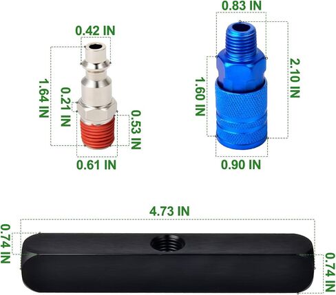 TAISHER 3-Way Straight Air Manifold 4 Ports Aluminum Industrial Pneumatic Air Compressor Quick Connect Socket In Line Type Air Hose Splitter with 3 Couplers and 1/4" Male NPT Plug in Saudi Arabia