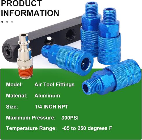 TAISHER 3-Way Straight Air Manifold 4 Ports Aluminum Industrial Pneumatic Air Compressor Quick Connect Socket In Line Type Air Hose Splitter with 3 Couplers and 1/4" Male NPT Plug in Saudi Arabia