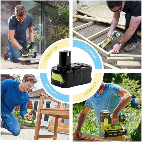 بطارية Jialitt 6.0Ah 18V P108 بديلة ليثيوم أيون متوافقة مع بطارية Ryobi 18V Ryobi ONE+ P108 P102 P103 P104 P105 P107 P109 P122 بطارية أدوات الطاقة اللاسلكية مع مؤشر LED in Saudi Arabia