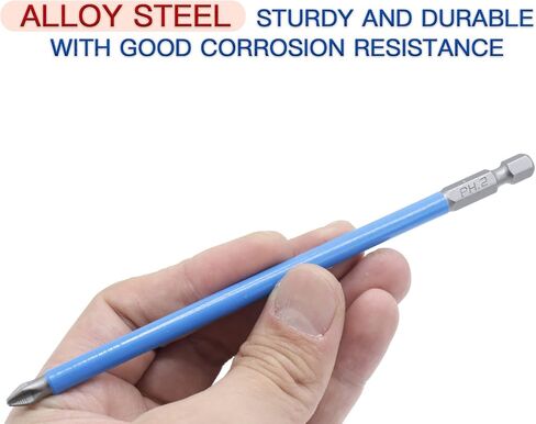 12pcs PH2 Magnetic Phillips Screw Head Screwdriver Bit Set, Alloy Steel PH2 X 50mm Long Phillips Drill Bits, 1/4 Hex Shank Anti Slip Phillips Head Drill Bits for Electric Hand Screwdrivers in Kuwait