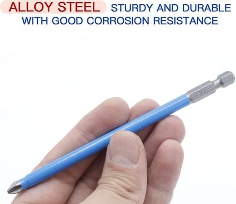 12pcs PH2 Magnetic Phillips Screw Head Screwdriver Bit Set, Alloy Steel PH2 X 50mm Long Phillips Drill Bits, 1/4 Hex Shank Anti Slip Phillips Head Drill Bits for Electric Hand Screwdrivers in Kuwait