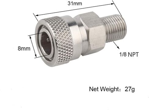 ايورمان محول 1/8 ان بي تي ذكر الى 8 ملم انثى سريع الفصل من الستانلس ستيل in Kuwait
