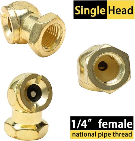 طقم ظرف هواء محمول مكون من قطعتين، ظرف هواء مزدوج الرأس مقاس 1/4 بوصة FNPT وقابض هواء كروي مغلق مقاس 1/4 بوصة، مناسب لتطبيقات تعبئة هواء الإطارات، وملحقات منفاخ الإطارات لضاغط الهواء in Kuwait