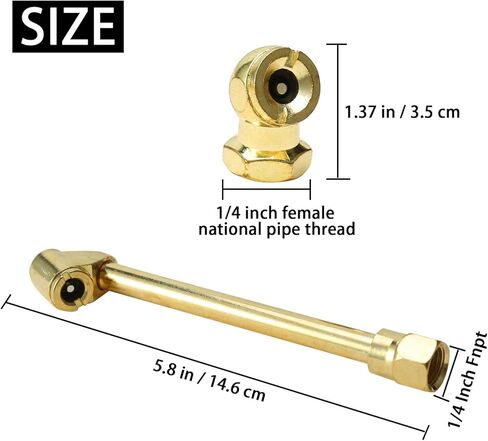 طقم ظرف هواء محمول مكون من قطعتين، ظرف هواء مزدوج الرأس مقاس 1/4 بوصة FNPT وقابض هواء كروي مغلق مقاس 1/4 بوصة، مناسب لتطبيقات تعبئة هواء الإطارات، وملحقات منفاخ الإطارات لضاغط الهواء in Kuwait