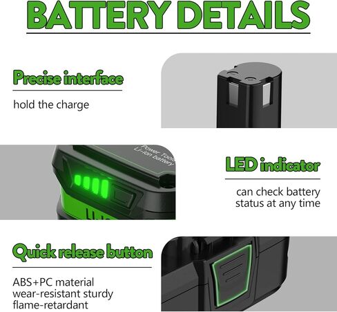 POWTREE 3800mAh 18V P108 بطارية ليثيوم بديلة لبطارية Ryobi 18V Ryobi ONE+ P107 P102 P103 P104 P105 P106 P109 P122 أدوات كهربائية لاسلكية 2 حزم in Kuwait