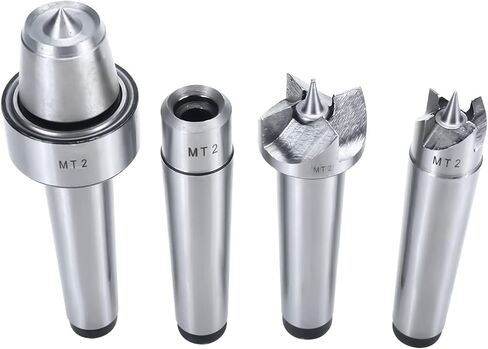 BTSHUB 4Pcs MT2 Wood Lathe Live Center Set Drive Spur Cup for Woodworking Machines in Kuwait
