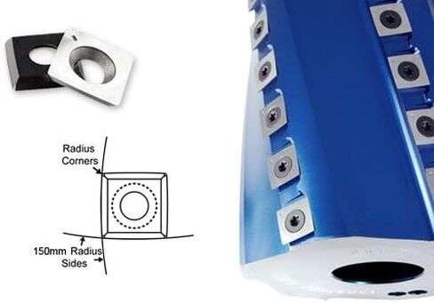 YUFUTOL Square Carbide Inserts 15mm Woodworking Carbide Cutters Insert(15X15X2.5mm) 6" Radius Edges Fits Titan Spiral Shear Heads, Pack of 10 in Saudi Arabia