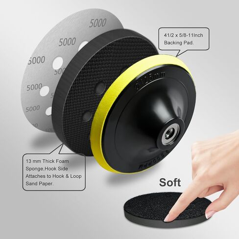 45PCS 5 Inch 8 Hole Wet Dry Sanding Discs Kit, Hook and Loop Sandpaper with Backing Pad M10 and Foam, 400 to 10000 Grit Angle Grinder Attachment, Sanding Sheet Set for Orbital Sander Car Wood Metal in Saudi Arabia