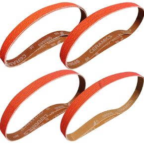 4 Pack 1.5 x 30 Inch Metal Grinding Ceramic Sanding Belts Kit - 40 60 80 120 Grits Premium Sharpening Sander Belts (1-1/2 x 30 in) …