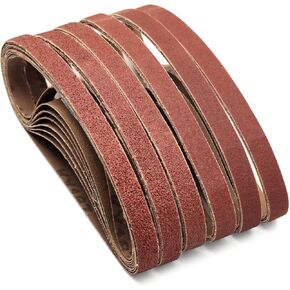 48 PCS 1/2 x 18 Sanding Belts, 1/2x18 Aluminum Oxide Sanding Belts for Mini Air Belt Sander, 8 Each of 40,60,80,120,180,240 Grit in Kuwait