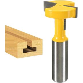 1/4" عرقوب T-Slot و T-Track Slotting Router Bit مستقيمة الحافة سكين الأخدود تشكيل طحن إزميل القاطع أداة النجارة، قطر 1-1/16 بوصة in Kuwait