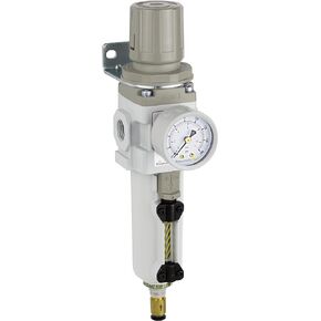 PneumaticPlus SAW300-N03BG منظم فلتر الهواء المضغوط Piggyback Combo 3/8" NPT - وعاء بولي، تصريف يدوي، دعامة، مقياس in Kuwait